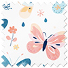 Butterfly Garden, Crystal - Motorised Roman Blind